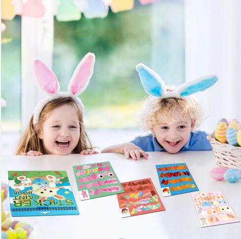 2PCS Crafts for Kids Ages 4-8,8-10 Sticker Paint Number Books Sticker Books for Kids Animal and Ocean Stickers for Kids Birthday Easter Party Favor Road Plane Car Travel Activity (Ocean+Animal) in Kuwait