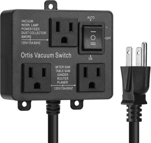 Automatic Vacuum Switch, Ortis Vacuum Switch for More Power Tools, Delay Vacuum On/Off to Prevent Circuit Overload and Tripping, Keep Your Workplace Cleaner, Better for Your Lung in Kuwait