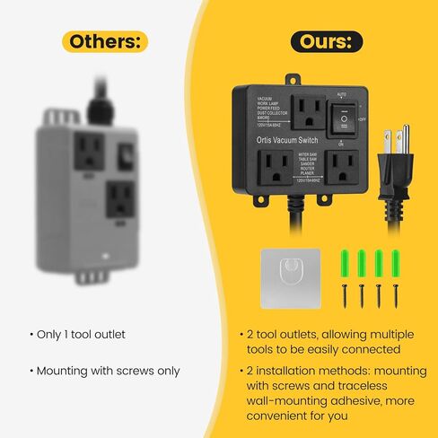 Automatic Vacuum Switch, Ortis Vacuum Switch for More Power Tools, Delay Vacuum On/Off to Prevent Circuit Overload and Tripping, Keep Your Workplace Cleaner, Better for Your Lung in Kuwait