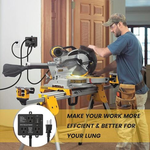 Automatic Vacuum Switch, Ortis Vacuum Switch for More Power Tools, Delay Vacuum On/Off to Prevent Circuit Overload and Tripping, Keep Your Workplace Cleaner, Better for Your Lung in Kuwait