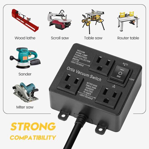 Automatic Vacuum Switch, Ortis Vacuum Switch for More Power Tools, Delay Vacuum On/Off to Prevent Circuit Overload and Tripping, Keep Your Workplace Cleaner, Better for Your Lung in Kuwait