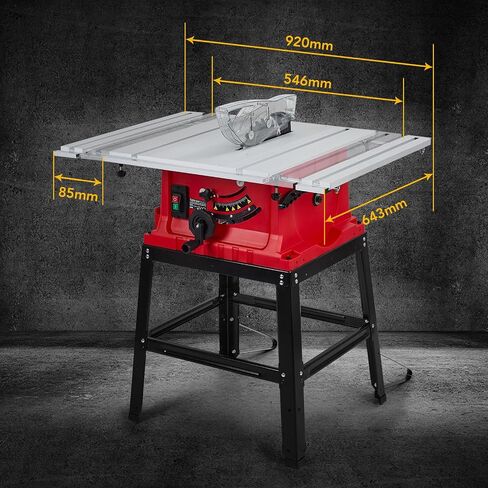 Table Saw, 10In Portable Table Saw 1800W, Cutting Speed Up to 5000RPM, 90°Cross Cut & 0-45°Cutting, Adjustable Blade Height for Woodworking, DIY Working in Saudi Arabia