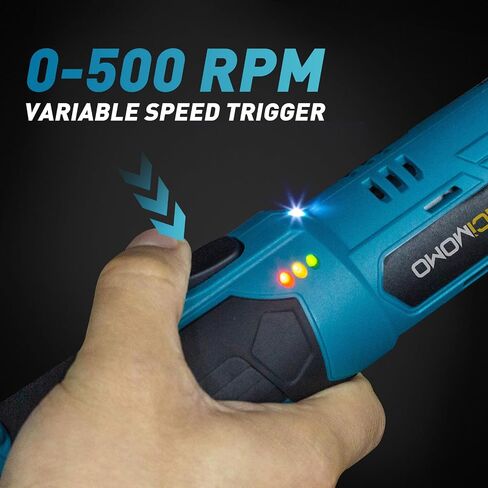 Cordless Electric Ratchet Wrench Set, 3/8" 18V 500 RPM Power Ratchet Kit with 2 Packs 2.0 Ah Batteries, Included 6 Sockets and Charger, Variable Speed & LED Light in Saudi Arabia