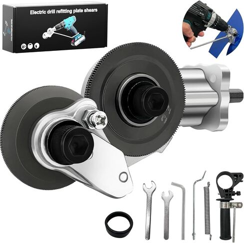 Electric Metal Nibbler Drill Attachment - Upgraded Drill Shears for Cutting Flat Metal Sheets, Drill Plate Cutter Attachment for Iron, Steel Sheets, Aluminum, and Copper in Saudi Arabia
