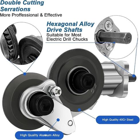 Electric Metal Nibbler Drill Attachment - Upgraded Drill Shears for Cutting Flat Metal Sheets, Drill Plate Cutter Attachment for Iron, Steel Sheets, Aluminum, and Copper in Saudi Arabia