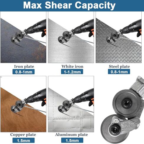 Electric Metal Nibbler Drill Attachment - Upgraded Drill Shears for Cutting Flat Metal Sheets, Drill Plate Cutter Attachment for Iron, Steel Sheets, Aluminum, and Copper in Saudi Arabia