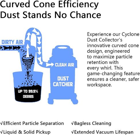 Shop Vacuum Vac Super Cyclone Dust Collectors For Woodworking Dust Deputy Separator Collection Wen Systems Extractor Sawdust Bucket Drywall Canister Filter Deputy Right Small Vortex HEPA Air Mini in Saudi Arabia