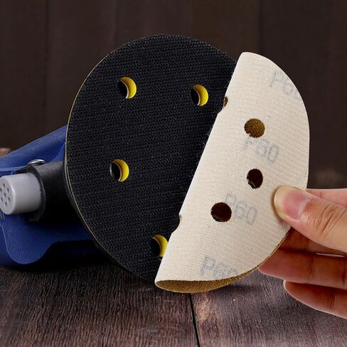 5-Inch 8-Hole Hook and Loop Gold Sanding Discs, Box of 50 Sandpaper Include 60 80 120 150 and 220 Grits in Saudi Arabia