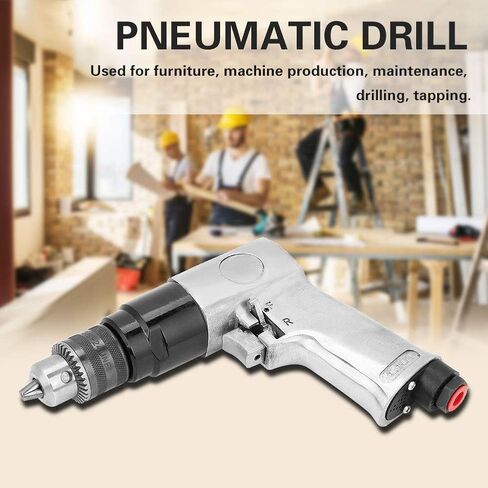 Air Drill, 1700rpm High-speed Pneumatic Drill, 3 8 Inch Reversible Rotation Drill Tool for Hole Drilling Used for Furniture, Machine Production in Saudi Arabia