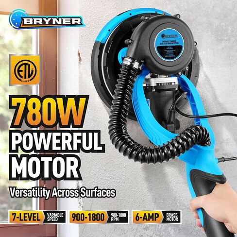 𝟐𝟎𝟐𝟒 𝐔𝐩𝐠𝐫𝐚𝐝𝐞𝐝 Drywall Sander, Electric Drywall Sander with Vacuum Labor-Saving Back Belt，7 Variable Speed, LED Light, 900-1800RPM, Dustless Floor Sander for Popcorn Ceiling, Wood Floor in Saudi Arabia