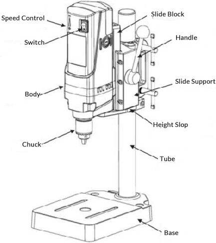 حامل مقعد صغير من BHTOP، ماكينة حفر كهربائية 710 وات، ماكينة حفر محمولة لآلة الحفر 1-13 مم in Kuwait