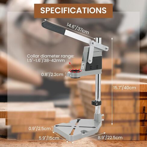 أداة المثقاب بالضغط على حامل المقعد لمحطة عمل الحفر اليدوية | أداة إصلاح طاولة بفتحة واحدة قابلة للتعديل مع قاعدة من الألومنيوم، تصميم إطار ثابت قابل للحمل والدوران in Kuwait