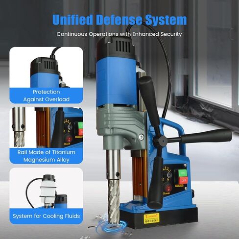 Magnetic Drill Press, 1550W 500 PRM Portable Mag Drill Press, 2922lbf Power, 10-Speed, Electric Heavy Duty Magnetic Drill with 2" Boring Diameter, for Metal Working Industrial Home Improvement in Saudi Arabia