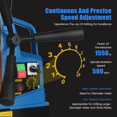 Magnetic Drill Press, 1550W 500 PRM Portable Mag Drill Press, 2922lbf Power, 10-Speed, Electric Heavy Duty Magnetic Drill with 2" Boring Diameter, for Metal Working Industrial Home Improvement in Saudi Arabia