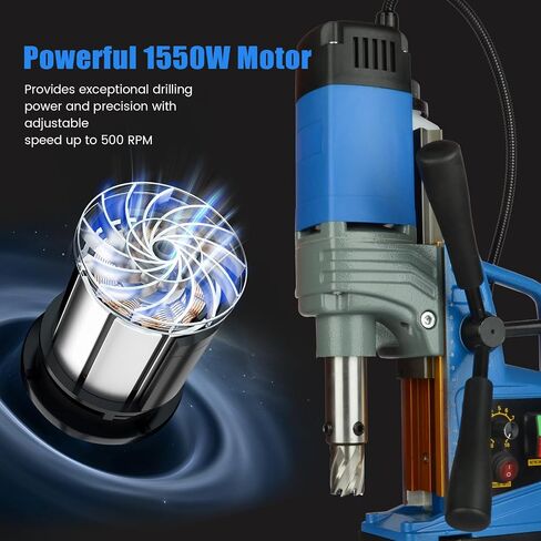 Magnetic Drill Press, 1550W 500 PRM Portable Mag Drill Press, 2922lbf Power, 10-Speed, Electric Heavy Duty Magnetic Drill with 2" Boring Diameter, for Metal Working Industrial Home Improvement in Saudi Arabia