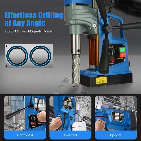 Magnetic Drill Press, 1550W 500 PRM Portable Mag Drill Press, 2922lbf Power, 10-Speed, Electric Heavy Duty Magnetic Drill with 2" Boring Diameter, for Metal Working Industrial Home Improvement in Saudi Arabia
