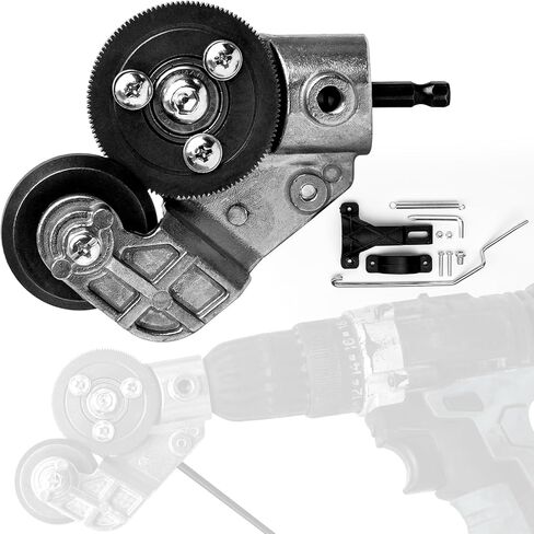 قاطع لوحة مثقاب كهربائي سلس مع نطاقات قطع متعددة، ملحق مثقاب فولاذي مطور مع محول للاستخدام بنفسك، مثالي لقطع صفائح الحديد والفولاذ والنحاس والألومنيوم in Kuwait