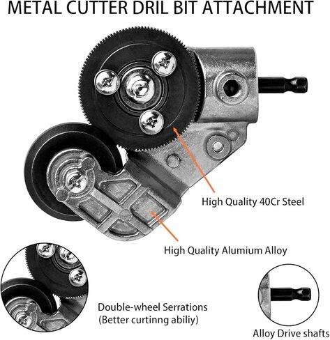 قاطع لوحة مثقاب كهربائي سلس مع نطاقات قطع متعددة، ملحق مثقاب فولاذي مطور مع محول للاستخدام بنفسك، مثالي لقطع صفائح الحديد والفولاذ والنحاس والألومنيوم in Kuwait