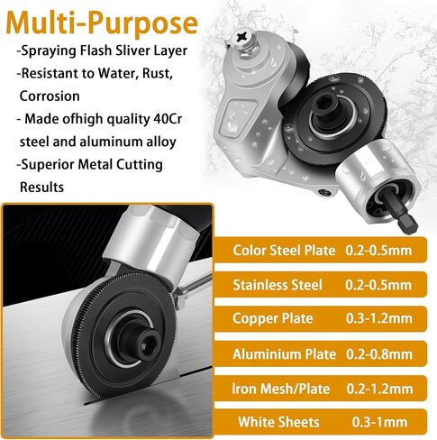 Electric Drill Sheet Metal Cutter：Tin Snips for Cutting Metal Sheet - Electric Drill Shears Attachment Cutter Nibbler Attachment Metal Cutting Tool Sheet Metal Cutter Electric Drill Plate Cutter in Saudi Arabia