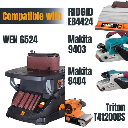 أحزمة صنفرة POWERTEC مقاس 4 × 24 بوصة، 2 لكل منها 60 80 120 180 240 400 حبيبة، 12 قطعة، تشكيلة حزام الصنفرة بحزام أكسيد الألومنيوم، ورق صنفرة للحزام المتأرجح وصنفرة المغزل (110002) in Saudi Arabia