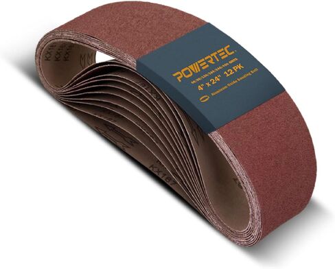 POWERTEC 15PK 2-1/2 x 16 Inch Sanding Belts for Belt Sander, 3 Each of 80, 120, 150, 240, 400 Grits, Aluminum Oxide Belt Sander Paper Assortment for Wood & Paint Sanding, Metal Polishing (401500) in Saudi Arabia