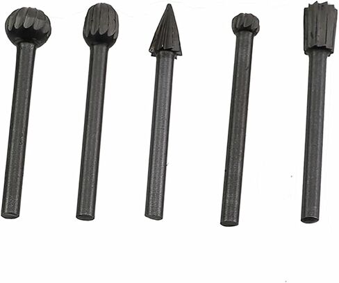 20PCS HSS Rotary Burr Set Engraving Milling Cutters Silver Metal Rotary Grinding Head Shank Diameter 3mm for Woodworking Engraving Drilling Slotting in Saudi Arabia
