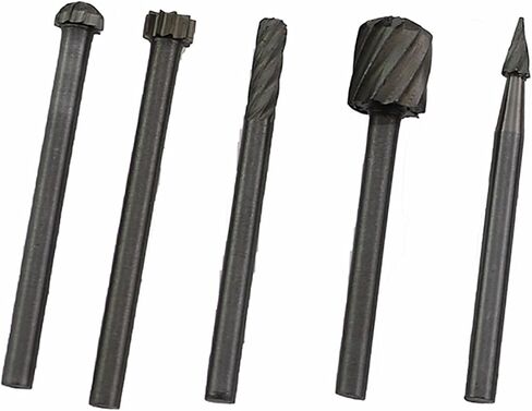 20PCS HSS Rotary Burr Set Engraving Milling Cutters Silver Metal Rotary Grinding Head Shank Diameter 3mm for Woodworking Engraving Drilling Slotting in Saudi Arabia