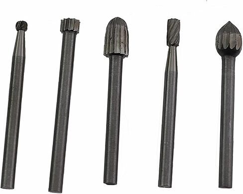 20PCS HSS Rotary Burr Set Engraving Milling Cutters Silver Metal Rotary Grinding Head Shank Diameter 3mm for Woodworking Engraving Drilling Slotting in Saudi Arabia