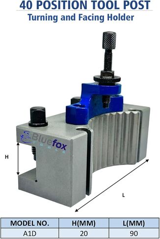 حامل أداة تحول AD2090 لمجموعة أدوات مخرطة التغيير السريع من النوع A1 أو Multifix | صلابة الحامل [HRC] 40 | ارتفاع قابل للتثبيت 10-20 ملم in Kuwait