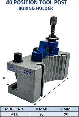 حامل أداة تحول AD2090 لمجموعة أدوات مخرطة التغيير السريع من النوع A1 أو Multifix | صلابة الحامل [HRC] 40 | ارتفاع قابل للتثبيت 10-20 ملم in Kuwait