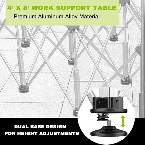 BHTOP 30 inch height Portable Work Stand, Includes 4 X-Cups, 4 Quick Clamps, Carry Bag, Portable Work Support Sawhorse, 4Ft x 8Ft, 30 inch work height, 6000lb weight capacity (15 Legs in Saudi Arabia