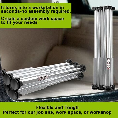 حامل عمل محمول بارتفاع 30 بوصة، يتضمن 4 أكواب X، 4 مشابك سريعة، حقيبة حمل، منشار دعم العمل المحمول، 4 أقدام × 8 أقدام، ارتفاع عمل 30 بوصة، سعة وزن 6000 رطل (15 أرجل) in Kuwait