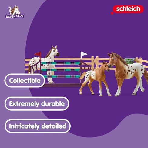 Schleich Horse Club, 11-Piece Playset, Horse Toys for Girls and Boys 5-12 years old Lisa’s Tournament Training with Appaloosas in Saudi Arabia