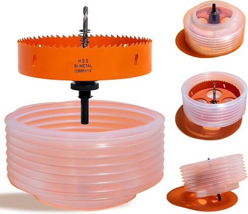 6 Hole Saw for Recessed Lights, 6 Inch Hole Cutter with Dust Bowl Catcher for Led Recessed Lighting 6 Inch and Wood Metal Drywall, Bi-Metal Construction in Saudi Arabia