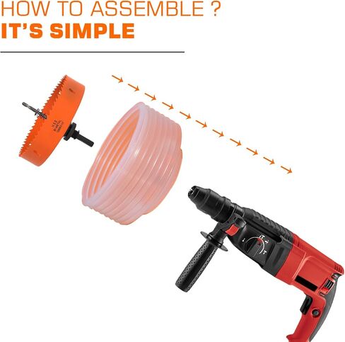 6 Hole Saw for Recessed Lights, 6 Inch Hole Cutter with Dust Bowl Catcher for Led Recessed Lighting 6 Inch and Wood Metal Drywall, Bi-Metal Construction in Saudi Arabia