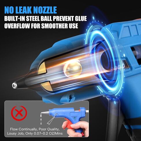 مسدس غراء ساخن لاسلكي 100 وات لبطارية ماكيتا 18 فولت، مسدس غراء كهربائي كامل الحجم، مسدس غراء لاسلكي مع 20 قطعة أعواد غراء ساخنة كاملة الحجم للصياغة والأعمال اليدوية والإصلاحات (البطارية غير متضمنة) in Kuwait