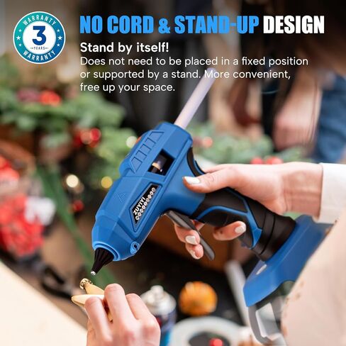 مسدس غراء ساخن لاسلكي 100 وات لبطارية ماكيتا 18 فولت، مسدس غراء كهربائي كامل الحجم، مسدس غراء لاسلكي مع 20 قطعة أعواد غراء ساخنة كاملة الحجم للصياغة والأعمال اليدوية والإصلاحات (البطارية غير متضمنة) in Kuwait