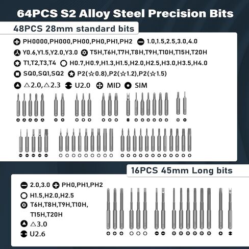 XOOL 68 في 1 مجموعة مفك براغي كهربائي مجموعة مفك براغي دقيقة مع 64 لقمة مغناطيسية، مجموعة مفكات عزم دوران قابلة لإعادة الشحن للإلكترونيات والكمبيوتر وأجهزة الكمبيوتر المحمولة والهاتف والكمبيوتر الشخصي ووحدة التحكم في الألعاب in Kuwait