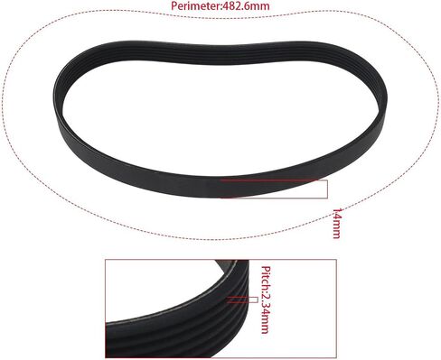 The Lord of the Tools 2pcs Cement Mixer Drive Belt Compatible with Belle Minimix 60, 80, 110, 130 Closed Loop Electric Concrete Mixer 901/99912 in Saudi Arabia