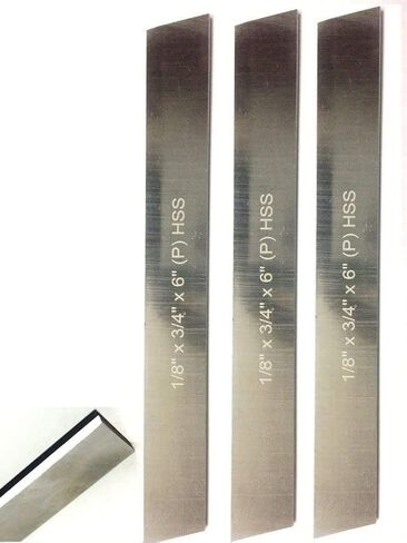 مجموعة من 3 شفرات HSS مقاس 1/8 بوصة × 3/4 بوصة (عريضة) × 6 بوصة (طويلة) لقطع فواصل المخرطة وحوامل الأدوات - الصلبة والأرضية in Saudi Arabia