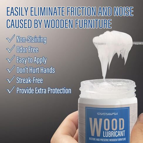 مادة تشحيم خشبية للمشروعات المنزلية التي تصنعها بنفسك، شمع شبه معجون متعدد الأغراض للخشب، مادة تشحيم درج مفصلات الأبواب للخشب للحفاظ على الأثاث واستعادة الشرائح الخشبية وتقليل احتكاك انزلاق الدرج in Kuwait