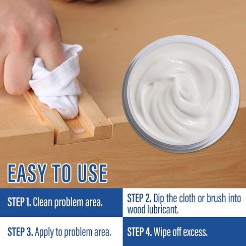 مادة تشحيم خشبية للمشروعات المنزلية التي تصنعها بنفسك، شمع شبه معجون متعدد الأغراض للخشب، مادة تشحيم درج مفصلات الأبواب للخشب للحفاظ على الأثاث واستعادة الشرائح الخشبية وتقليل احتكاك انزلاق الدرج in Kuwait