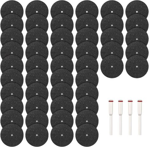 54PCS Rotary Tool Cut Off Wheel Set 1-1/4'' Reinforced Fiberglass Cutting Tool Wheel Discs Included 4Pcs Mandrels Rotary Tool Accessories for Cutting Metal, Stone, Wood in Saudi Arabia