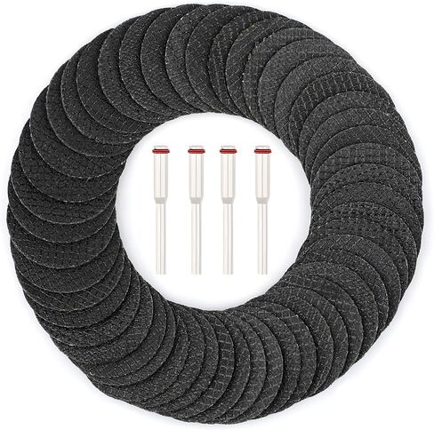 54PCS Rotary Tool Cut Off Wheel Set 1-1/4'' Reinforced Fiberglass Cutting Tool Wheel Discs Included 4Pcs Mandrels Rotary Tool Accessories for Cutting Metal, Stone, Wood in Saudi Arabia