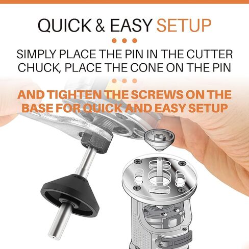 مخروط مركزي DNP617 لجهاز التوجيه المضغوط بقاعدة ثابتة من DEWALT، يناسب ملحقات أدوات جهاز التوجيه DEWALT in Kuwait