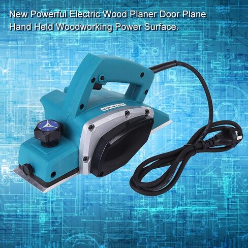 Wood Planer, 110V 600W Portable Handheld Woodworking Adjustable Electric Wood Planer Kit Includes Socket Wrench Ruler Docking Tool Holder and Blade Sharpener Frame in Saudi Arabia
