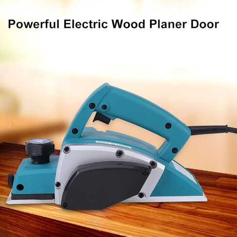 Wood Planer, 110V 600W Portable Handheld Woodworking Adjustable Electric Wood Planer Kit Includes Socket Wrench Ruler Docking Tool Holder and Blade Sharpener Frame in Saudi Arabia