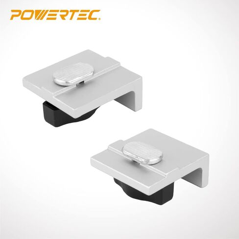 POWERTEC 71694 1-33/64 بوصة مجموعة إيقاف مضمنة وقصيرة T-Track، كتلة إيقاف المسار T لأعمال النجارة T-Track، والصنفرة، والتوجيه، 4PK in Kuwait