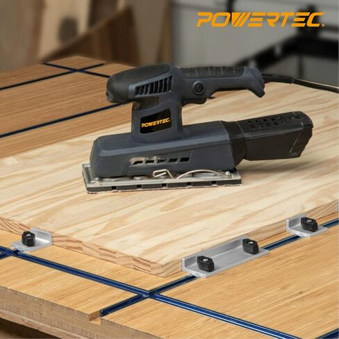 POWERTEC 71694 1-33/64 بوصة مجموعة إيقاف مضمنة وقصيرة T-Track، كتلة إيقاف المسار T لأعمال النجارة T-Track، والصنفرة، والتوجيه، 4PK in Kuwait