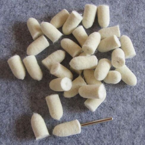 مجموعة عجلات تلميع 100 قطعة، عجلة تلميع من اللباد الصوفي، مجموعة عجلة تلميع صغيرة للساعة والمعادن والمجوهرات والسيراميك والزجاج وما إلى ذلك. in Kuwait